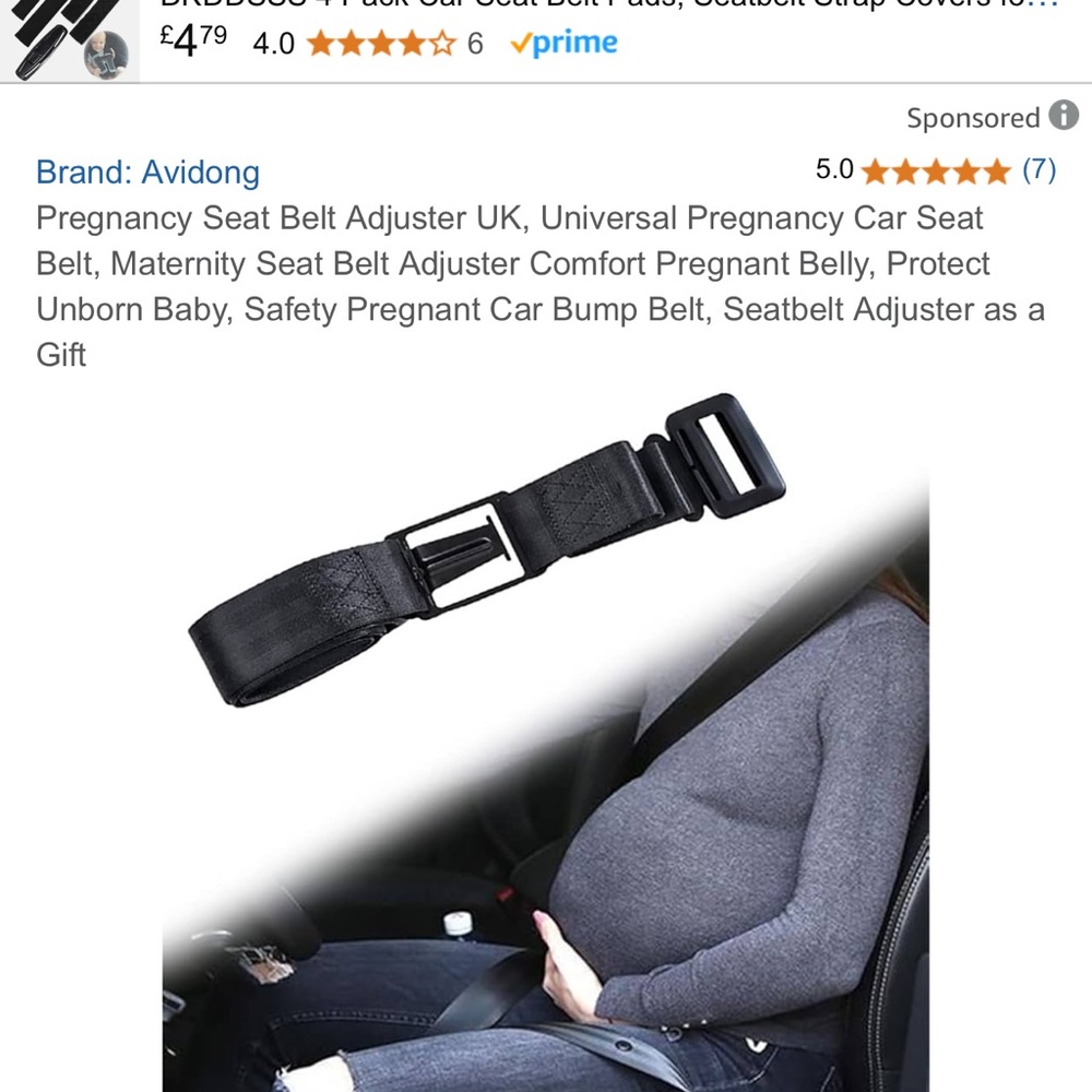 Black Pregnancy Seat Belt Adjuster